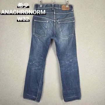 레어 ANACHRONORM W32 빨간색 귀 262 스트레이트 데님