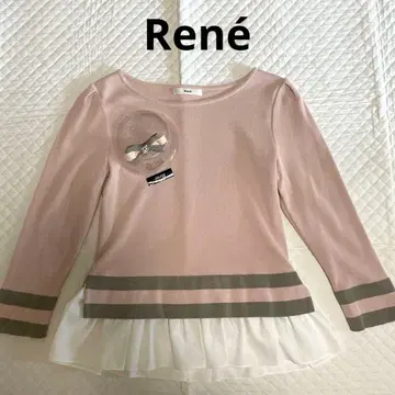 르네 핑크 프릴 긴팔 니트 풀오버 상의 M