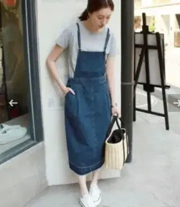 슬로브 이에나 데님 점퍼 스커트 40