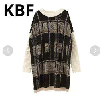 KBF 샤기 체크 니트 원피스