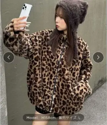 CRAMMY 레오파드 리버서블 플리스 자켓 M