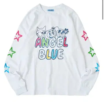 ANGEL BLUE 35주년 빅 로고 프린트 롱 슬리브 T셔츠