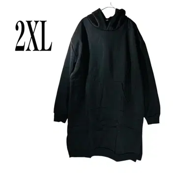 롱 후드티 후드 부착 후드티 남녀 공용 블랙 2XL 속기모 따뜻한