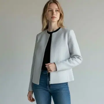 [ 새상품급 ] 23구 울 리버 숏 블루종 자켓 38 M