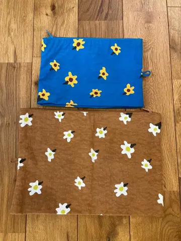 BAGGU 데이지 꽃무늬 파우치 2세트