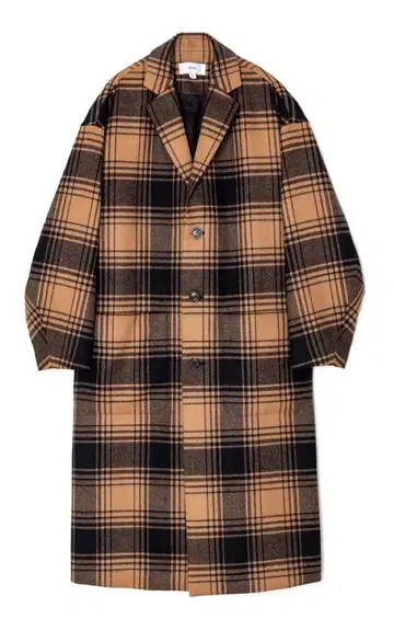 HYKE 하이크 격자 무늬 코트 코요테 브라운 사이즈 4