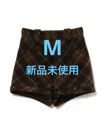 andmary Ribbon check mini pants