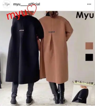 택 포함 새상품 MYU 백 펄 장식 본딩 코트