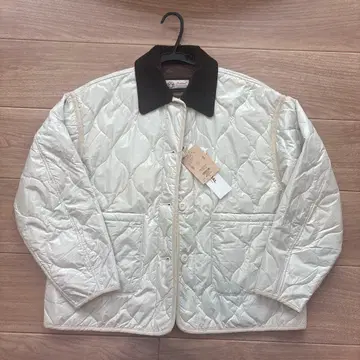 M 사이즈 코듀로이 퀼트 자켓 아이보리