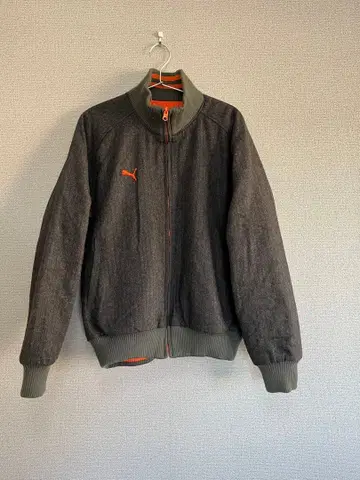 Puma 집업 자켓 다크 그레이/오렌지