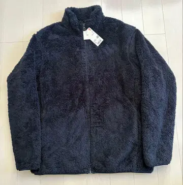 [ 미사용 택 포함 ] 유니클로 퍼리 플리스 풀 지퍼 자켓 네이비 XL