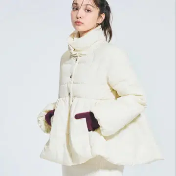 [ 새상품 ] coca 워셔블 충전솜 스탠드 카라 플레어 블루종