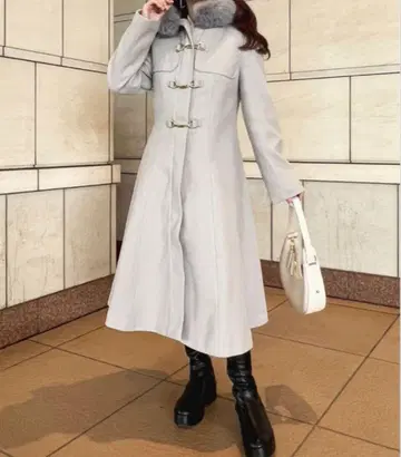 [ 아프레 주르 ] 인조 모피 더플 코트