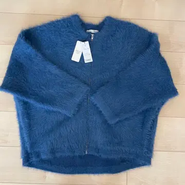 [ 새상품 ] 블루 퍼(Fur) 집업 가디건
