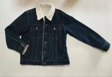 GU 보아 카라 부착 다크 블루 데님 자켓