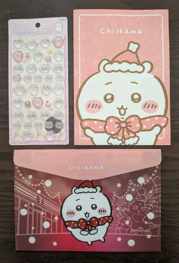 가격 인하 새상품 치이카와 클리어 파일 노트 봉봉 드롭 씰 3개 세트