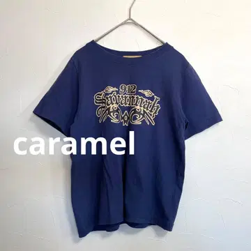 캐러멜 caramel 로고 T셔츠 블루 키즈 여성용