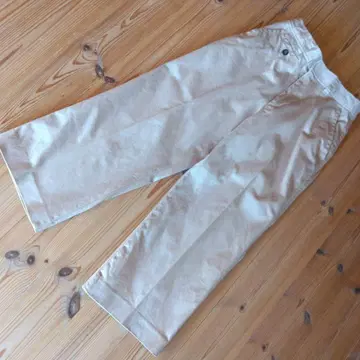 베이지 밴딩 와이드 팬츠