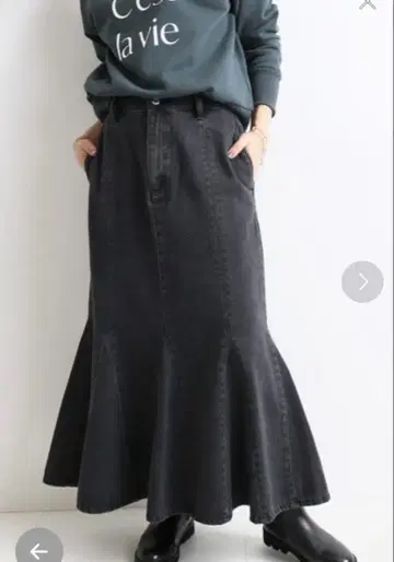 SLOBE IENA 36 데님 스커트 그레이 블랙 maritas