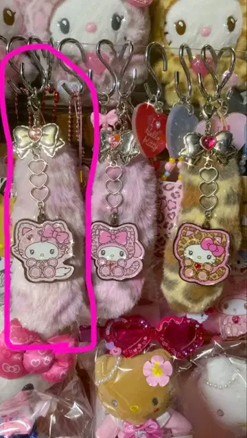 키티 갸루 고양이 스트랩 키링 챠미키티