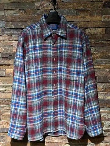 Pendleton 울 플란넬 셔츠 M 사이즈 빨간색 파랑 그레이