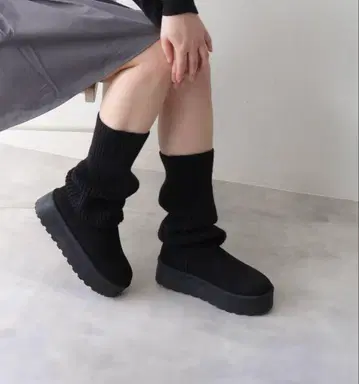 통굽 니하이 삭스 어그 부츠