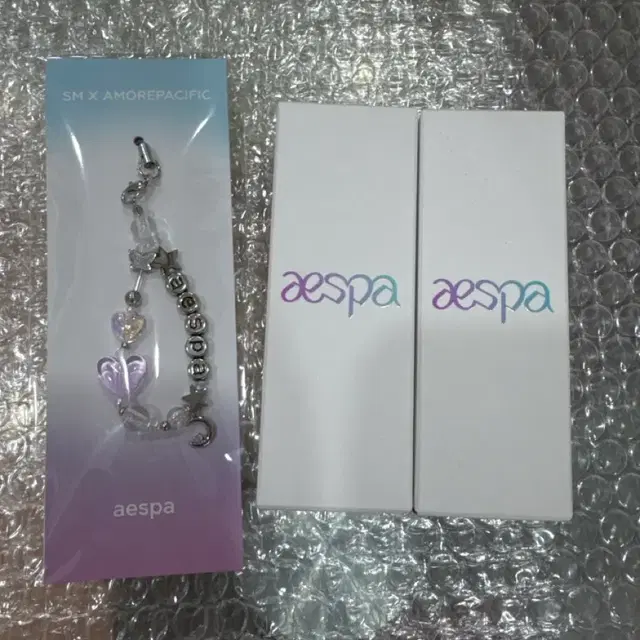 에스파 응원봉 립밤 2개 + 비즈스트랩 세트