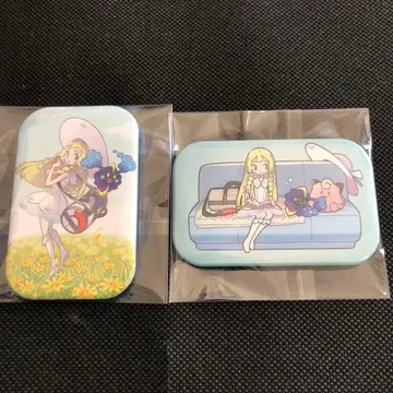 리리에 & 코스모그 스퀘어 캔뱃지 2개 세트 포켓몬스터