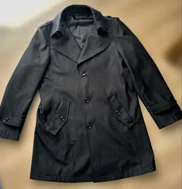 블랙 스트라이프 스텐카라 코트