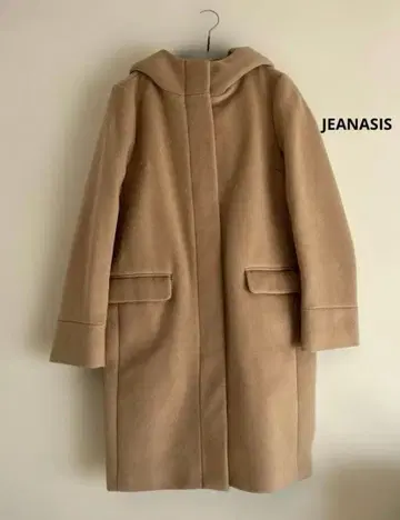 JEANASIS 후드 부착 코트 베이지 프리 사이즈 울 혼방