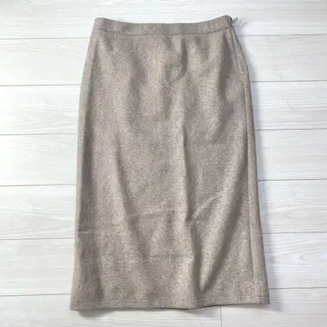 ZARA 베이지 타이트 스커트 슬릿 울 XL