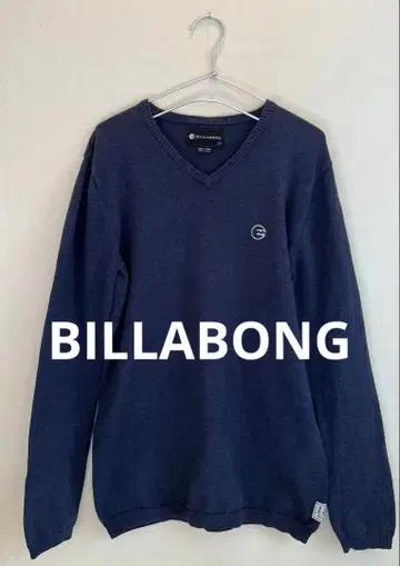 BILLABONG 네이비 V넥 니트 빈티지 서프