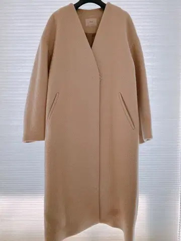 [ 새상품급 ] 이에나 IENA 노카라 코트 롱 울 베이지