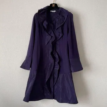 슈퍼 뷰티 퍼플 프릴 롱 코트 42