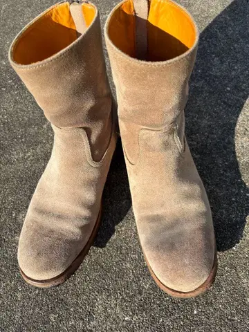 부테로 스웨이드 부츠 백 지퍼 부츠 러버 솔 39