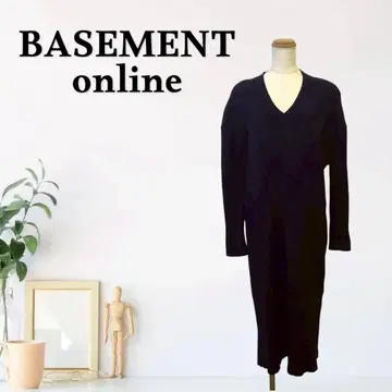 zA35 [ F ] BASEMENT 니트 원피스 V넥 드롭 숄더