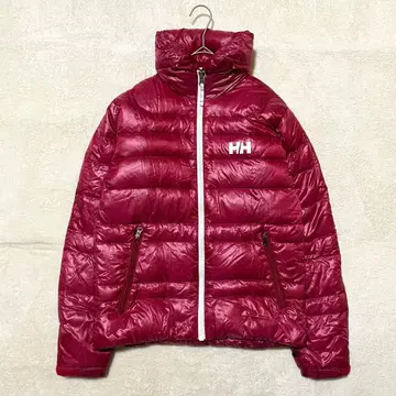 [ 새상품급 ] 헬리한센 다운 자켓 마젠타 색상 가슴에 마크 부착 S
