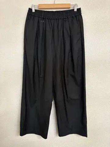 블랙 와이드 팬츠 허리밴딩