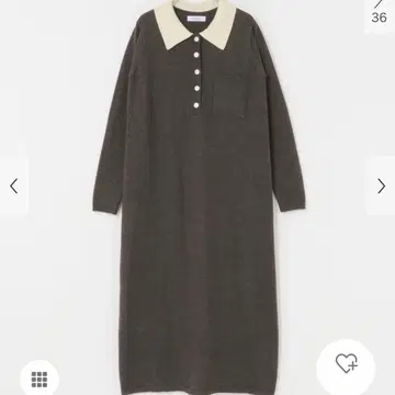 어반 리서치 다크 그레이 폴로 옷깃 니트 원피스 FREE 사이즈