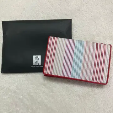 오구라 직물 시마시마 40주년 한정판 발랄 명함지갑 카드 케이스 빨간색