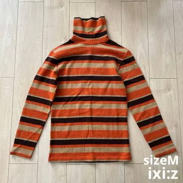 IXI:z 80' 빈티지 DC 터틀넥 보더 리브 니트 사이즈 M