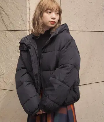 tiptop 페이크 다운 후드 블루종