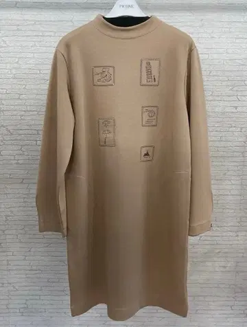 PICONE 자수 롱 원피스 베이지