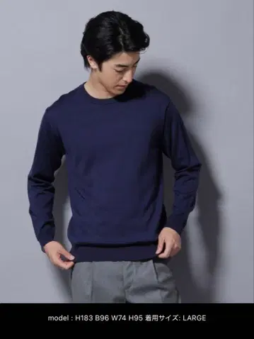 NANO universe 태즈메이니아 울 믹스 크루넥 니트