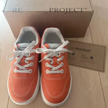 [ 미사용 새상품 ] Le Mouton 루무통 메이트 오렌지 스니커즈
