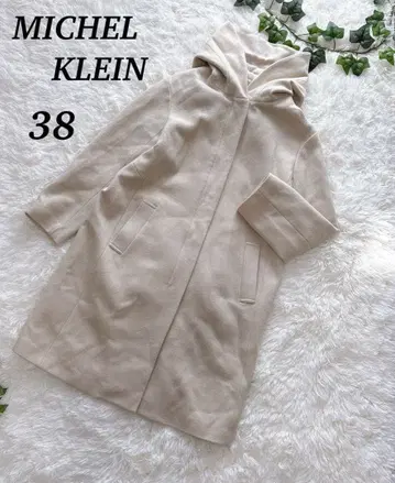 MICHEL KLEIN 후드 부착 코트 38 (M 상당) 베이지 여성용