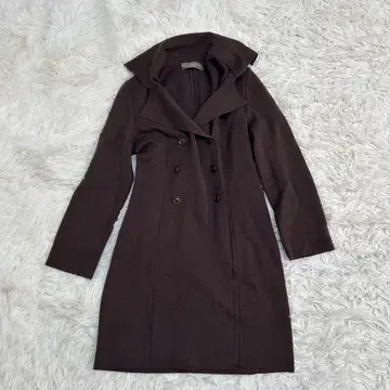 DES PRES 데 울 니트 체스터 코트 브라운