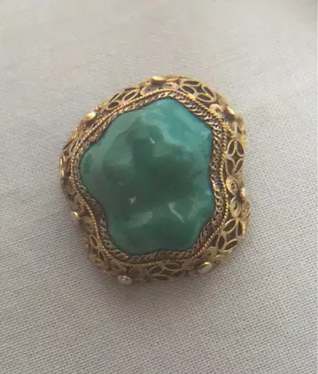 silver 필리그리 세공 터콰이즈? 브로치 vintage