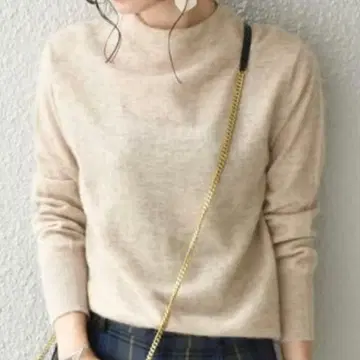 SHIPS 워셔블 모헤어 하이넥 풀오버 긴팔 니트 베이지