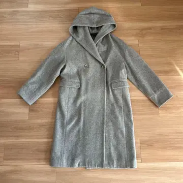 SLOBE IENA 뉴앙스 후드 코트 울 캐시미어 혼방 그레이